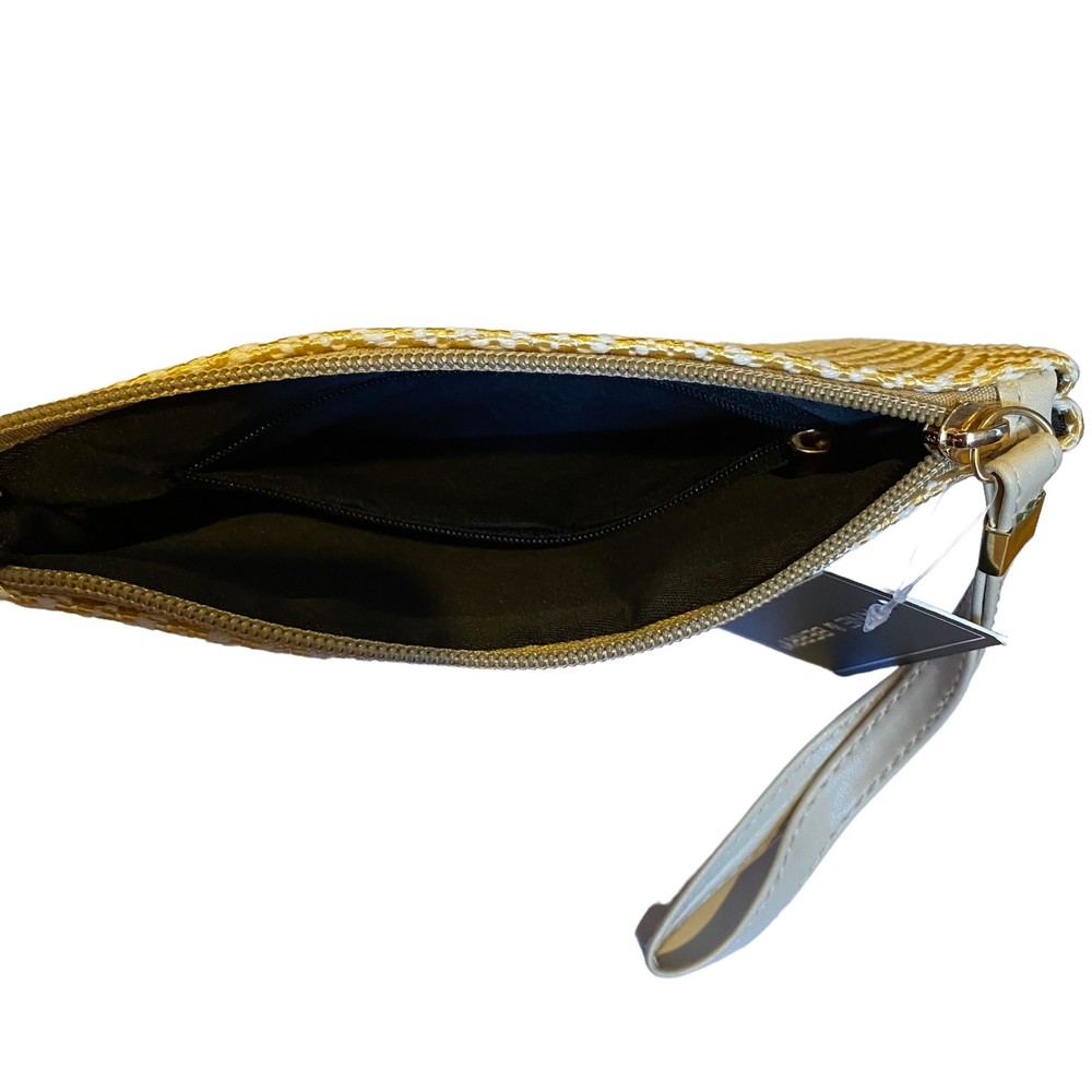 Jane & Berry Chevron Gold and Cream Woven Wristlet Clutch NWT - Picture 6 of 7